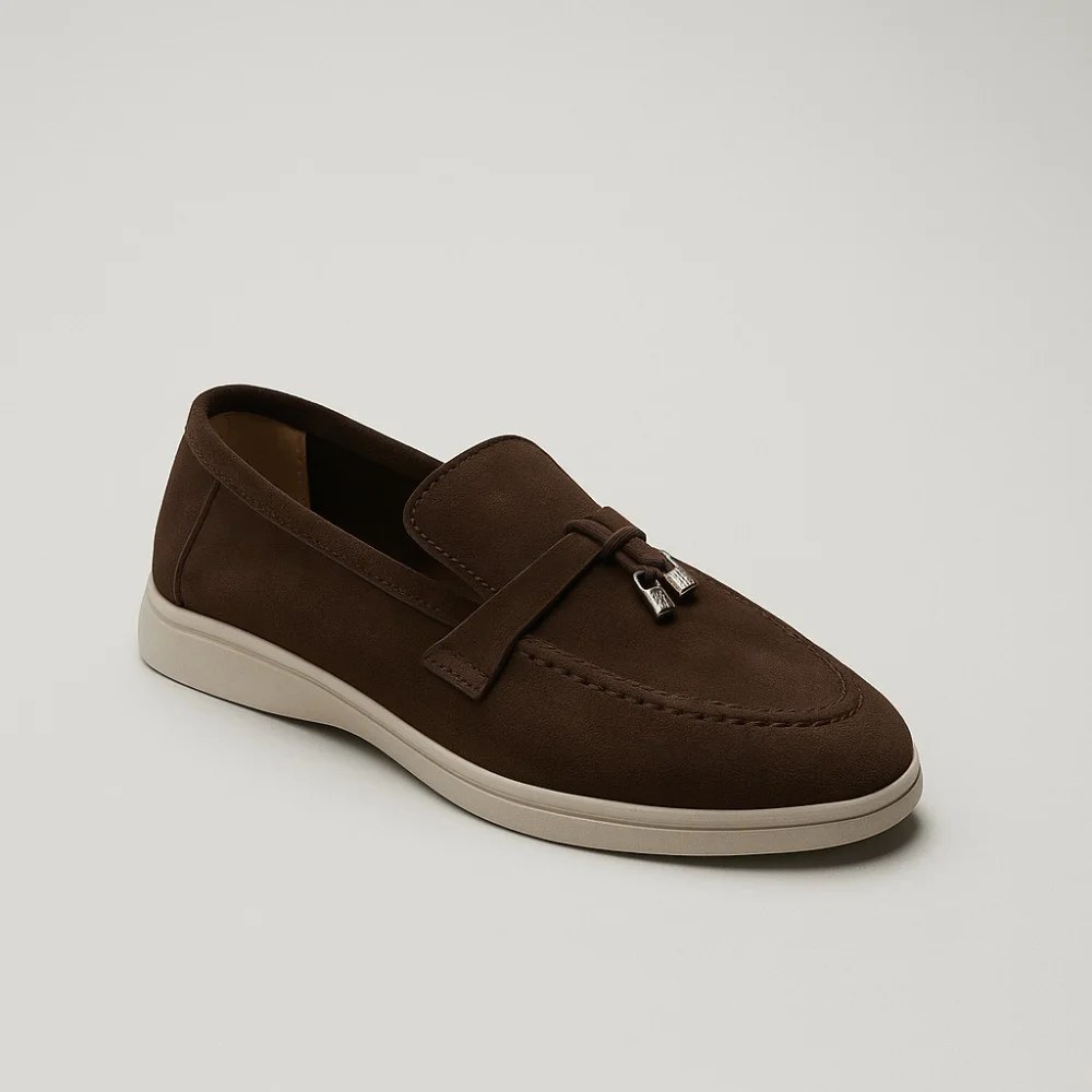 Жіночі замшеві лофери Loro Piana Summer Charms Walk, шоколад - 206182 206182 1098ТZ-E 340-3041-36 C 6043